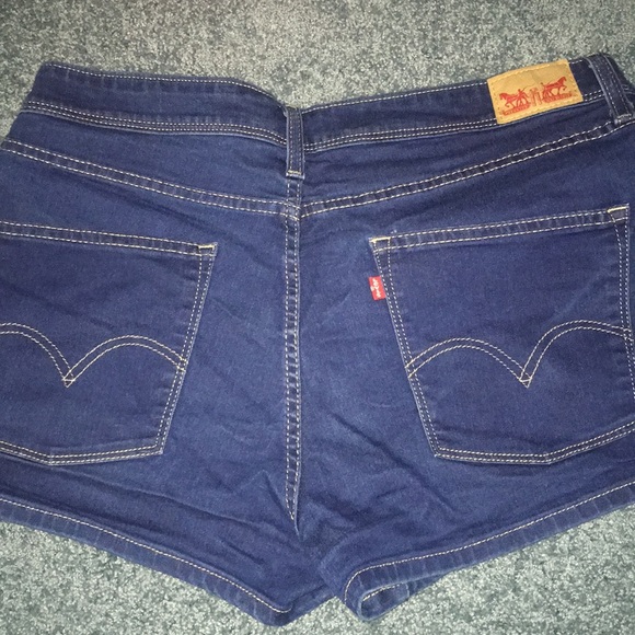 A darker denim blue high rise shorts! - Picture 3 of 3